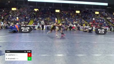 75 lbs Round Of 16 - Alivia Leathers, Bellefonte vs Donlea Krysinski, Steel Valley