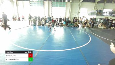 65 lbs 2nd Place - Mateo Loza, Academy Of Wrestling (CRAW) vs Arya Rogue Gutierrez, Surfside RTC