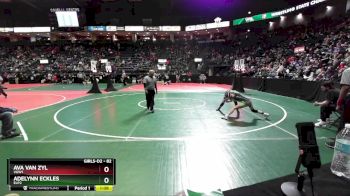 82 lbs Semifinal - Ava Van Zyl, VGW1 vs Adelynn Eckles, ELP2