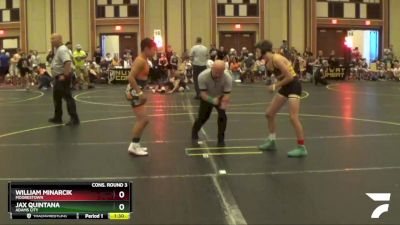 96 lbs Cons. Round 3 - Jax Quintana, Adams City vs William Minarcik, Moorestown