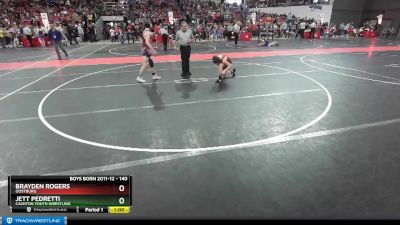 140 lbs Cons. Round 2 - Jett Pedretti, Cashton Youth Wrestling vs Brayden Rogers, Oostburg