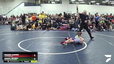 58 lbs Quarterfinal - Hanna Hensen, Michigan Revolution vs Maggie Harmer, Lakewood WC