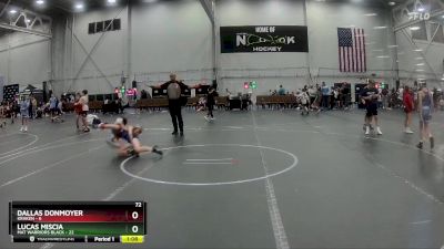 72 lbs Placement (4 Team) - Dallas Donmoyer, Kraken vs Lucas Miscia, Mat Warriors Black