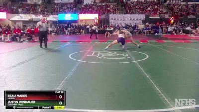 A - 160 lbs Quarterfinal - Justin Windauer, Columbia Falls vs Beau Mares, Laurel