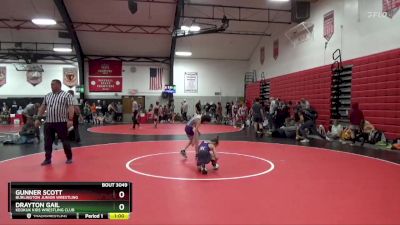 Round 3 - Drayton Gail, Keokuk Kids Wrestling Club vs Gunner Scott, Burlington Junior Wrestling