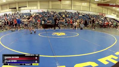 120 lbs Cons. Round 4 - Mason Snyder, OH vs Dylan Eimer, IL