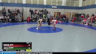 90 lbs Semis (4 Team) - Isaac Young, Noblesville vs Samuel Rice, Dragon WC