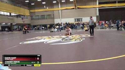 149 lbs Cons. Round 4 - Conner Deboe, Baldwin Wallace vs Gavin Hart, Alfred State