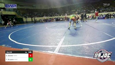 140 lbs Quarterfinal - Gabriel Bower, Amped Wrestling Club vs Tyler Bryson, Harrah Little League Wrestling