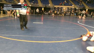 96 lbs Quarterfinal - Troy Baker, Cumberland Valley vs Jake Schmitt, Saegertown