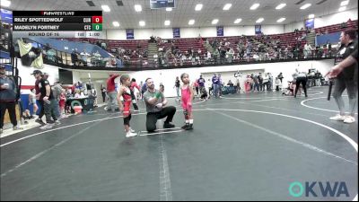 46-49 lbs Round Of 16 - Riley Spottedwolf, Clinton Youth Wrestling vs Madelyn Fortney, Comanche Takedown Club