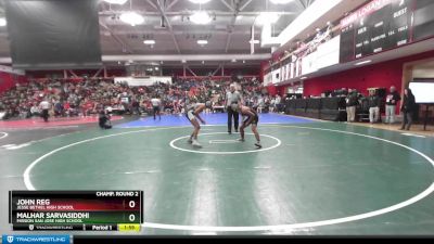 134 lbs Champ. Round 2 - Malhar Sarvasiddhi, Mission San Jose High School vs John Reg, Jesse Bethel High School