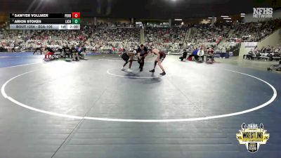 B3A-106 lbs Cons. Round 1 - Sawyer Vollmer, Perry vs Arion Stokes, Lincoln Christian