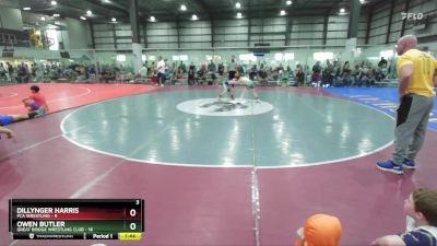 70 lbs Round 4 (6 Team) - Dillynger Harris, FCA WRESTLING vs Owen Butler, GREAT BRIDGE WRESTLING CLUB