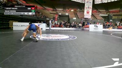 Schoolboys - 105 lbs Cons. Round 4 - Isaac Rivera vs Wyatt Valice, USA Gold Wrestling Club