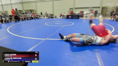 215 lbs 2nd Place Match (16 Team) - Jack Lesher, Illinois vs Connor Bercume, Michigan