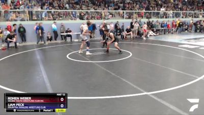 160 lbs Round 1 - Liam Peck, Soldotna Whalers Wrestling Club vs Romen Weber, Valdez Youth Wrestling Club Inc.