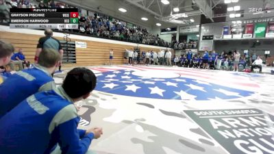 120 lbs Quarterfinals (8 Team) - Emerson Harwood, Rapid City Stevens vs Grayson Pischke, West Central