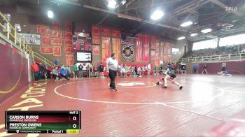 126 lbs Semifinal - Carson Burns, Evansville Mater Dei vs Preston Owens, Franklin Community