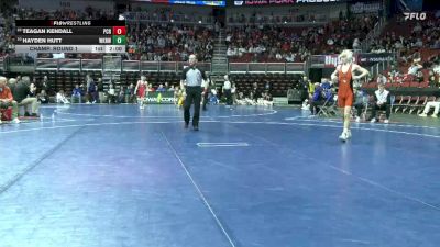 3A-132 lbs Champ. Round 1 - Teagan Kendall, Prairie, Cedar Rapids vs Hayden Hutt, Waukee Northwest