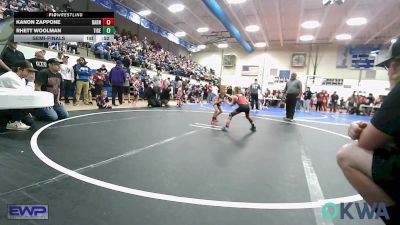 49 lbs Semifinal - Kanon Zappone, Barnsdall Youth Wrestling vs Rhett Woolman, Tiger Trained Wrestling