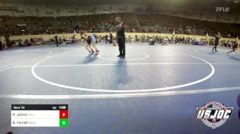 73 lbs Quarterfinal - Raiden Johns, Collinsville Cardinal Youth Wrestling vs Beau Ferrell, Weatherford Youth Wrestling