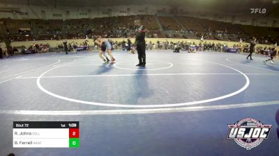 73 lbs Quarterfinal - Raiden Johns, Collinsville Cardinal Youth Wrestling vs Beau Ferrell, Weatherford Youth Wrestling