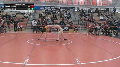 157 lbs Champ. Round 1 - Mike Zacur, Seton Hill vs John Horton, Kutztown