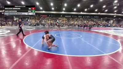 110 lbs 1st Place Match - Malachi Simmons, Sheridan Wrestling Club vs Jace Boynton, Bowman County Dawg Club