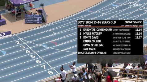 Youth Boys' 100m, Finals 12 - Age 15-16