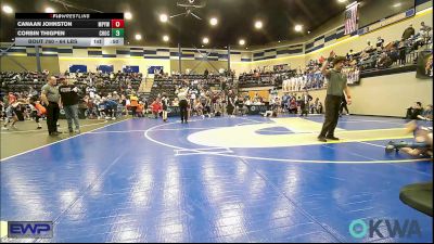 64 lbs Consolation - Canaan Johnston, Mannford Pirate Youth Wrestling vs Corbin Thigpen, Choctaw Ironman Youth Wrestling