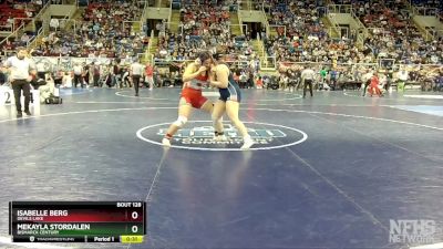 190 lbs 3rd Place Match - Isabelle Berg, Devils Lake vs Mekayla Stordalen, Bismarck Century