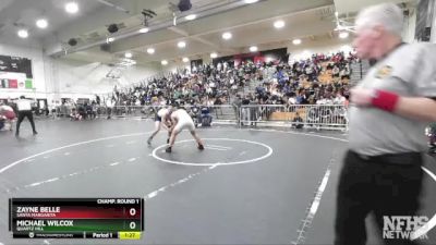 150 lbs Champ. Round 1 - Michael Wilcox, Quartz Hill vs Zayne Belle, Santa Margarita