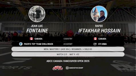 Jean Luc Fontaine vs Rafee Iftakhar Hossain 2025 ADCC Vancouver Open