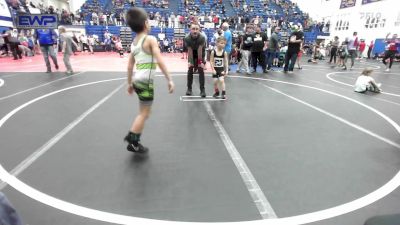 52 lbs Consi Of 8 #1 - Kannon Keith, Midwest City Bombers Youth Wrestling Club vs Paxton Blood, Blaine County Grapplers