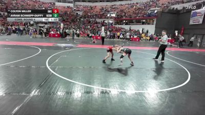 90 lbs Cons. Round 4 - Colton Miller, Brillion Wrestling Club vs Avram Schniepp-Duffy, West Salem Bangor Wrestling