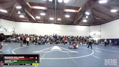 149 lbs Champ. Round 2 - Brandon Bollinger, Victor Valley College vs Ezekiel Lara, Menlo (Calif.)