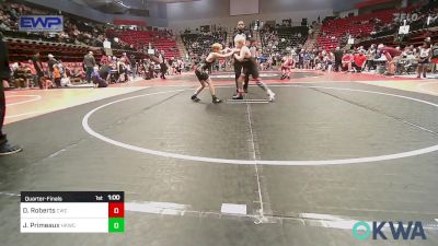 90 lbs Quarterfinal - Dylan Roberts, Claremore Wrestling Club vs Johnathon Primeaux, Henryetta Knights Wrestling Club