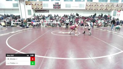 190 lbs Quarterfinal - Matheus Binda, Whittier vs Jared Tinlin, Norwood