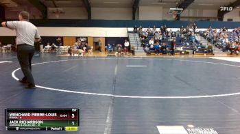 157 lbs Finals (2 Team) - Jack Richardson, Johnson & Wales (RI) vs Wenchard Pierre-Louis, Ithaca