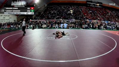 3A 144 lbs Champ. Round 1 - Bragen Jones, Declo vs Jerrett Brebner, St. Maries