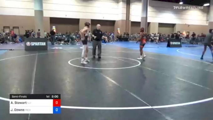 114 lbs Semifinal - Aaron Stewart, Illinois vs Jason Downs, Michigan