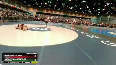 100 lbs Champ. Round 2 - Brooklyn Bloomfeldt, Kelso (Girls) vs Mackenzie Gilbert, Modesto