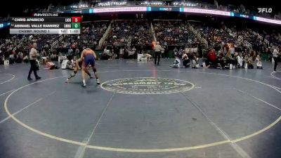 2A 150 lbs Champ. Round 1 - Chris Aparicio, Lincoln Charter vs Abimael Valle Ramirez, Louisburg Magnet High School