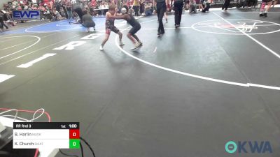 80 lbs Rr Rnd 3 - Bryce Harlin, Muskogee Rougher Youth Wrestling vs Kade Church, Skiatook Youth Wrestling