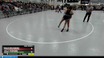 135 lbs Cons. Round 3 - Holly Zugmaier, Southern Illinois Regional Training Center vs Dulce Bocanegra, Warrior Trained Wrestling