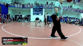 126 lbs Quarters & Wb (16 Team) - Cody Rowles, Jay County vs Brayd Arthur, Oak Hill