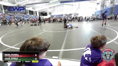 92 lbs Round 1 (4 Team) - Diezel Russell, East Kansas Eagles Red vs Chase Winkle, Untouchables Purple