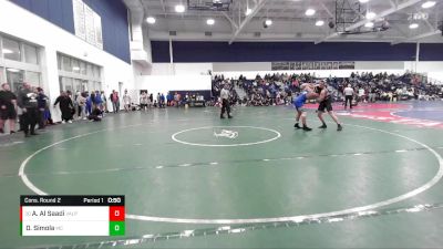 165 lbs Cons. Round 2 - Adam Al Saadi, Valencia (Placentia) vs Dominic Simola, Mira Costa