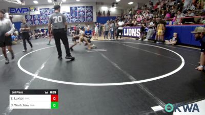 61 lbs 3rd Place - Everett Luxton, Bartlesville Wrestling Club vs Delanie Wartchow, Shelton Wrestling Academy